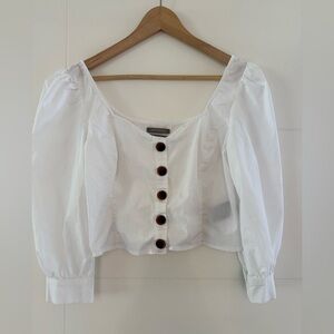 Urban Outfitters Cotton Blend Cropped Blouse, size medium.